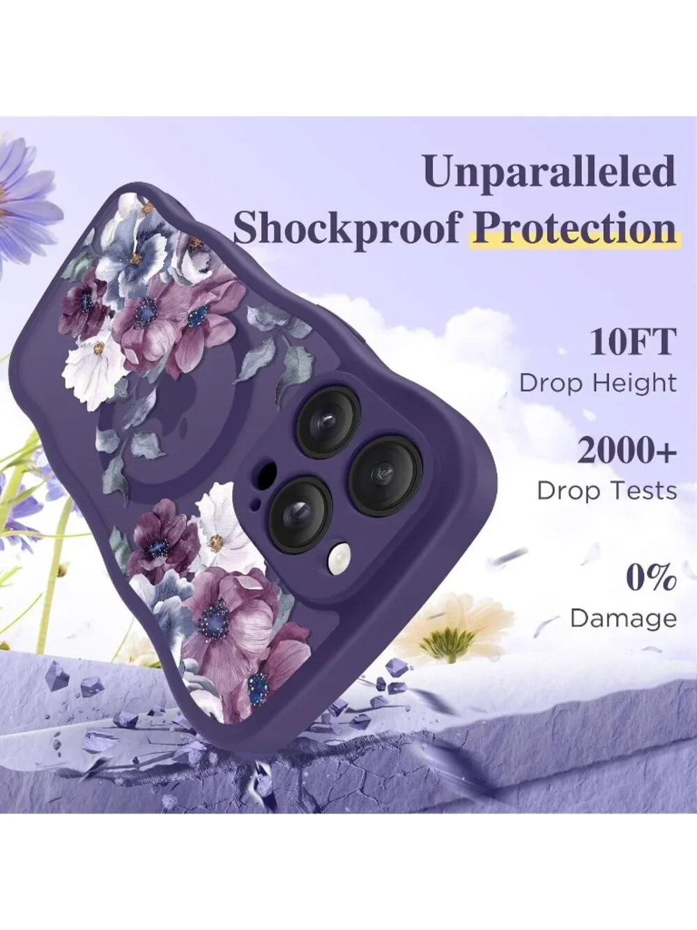 iPhone 14 Pro Morning Glory/Deep Purple Compatible with Translucent Case